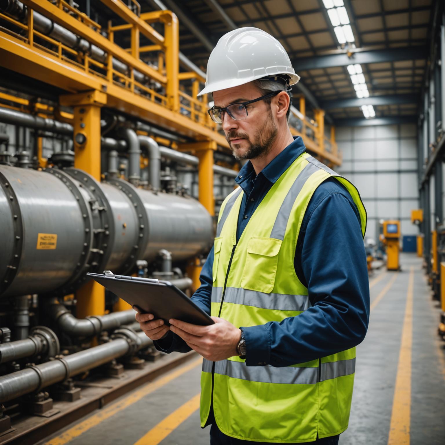 Maintenance inspection at an industrial processing plant